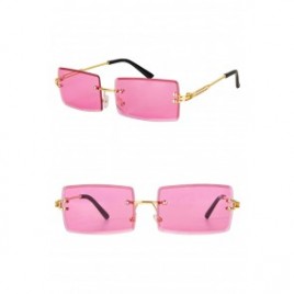 Bril rechthoek/roze glazen